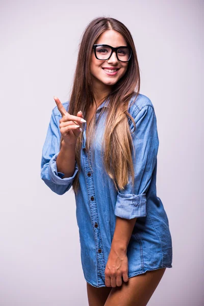 Beautiful stylish girl making selfie — Stock Photo, Image