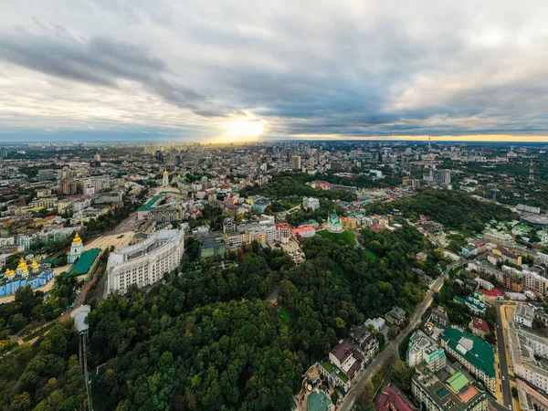 Vista Aérea Superior Catedral Santa Sofia Horizonte Cidade Kiev Cima — Fotografia de Stock