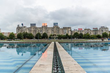 Juny, 2021 - Bükreş, Romanya: Bükreş şehir merkezindeki tarihi binaların panoramik manzarası.