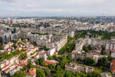Juny, 2021 - Bükreş, Romanya: Bükreş Havacılık Görünümü Bükreş, Romanya. Romanya 'nın başkenti, sanayi ve finans merkezi 1459 yılında bahsi geçmektedir..