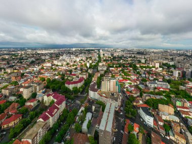 Juny, 2021 - Bükreş, Romanya: Bükreş 'in orta kesiminde hava panoramik manzarası