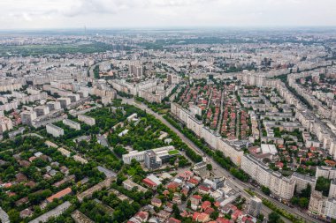 Juny, 2021 - Bükreş, Romanya: Bükreş Havacılık Görünümü Bükreş, Romanya. Romanya 'nın başkenti, sanayi ve finans merkezi 1459 yılında bahsi geçmektedir..