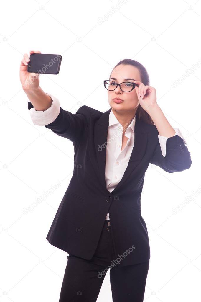 Young lady taking selfie