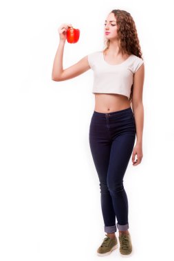 apple ile genç kız