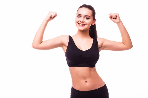 Retrato de una hermosa joven deportista musculosa . — Foto de Stock