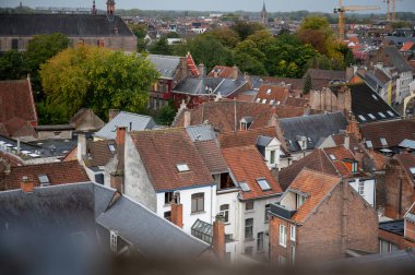Historic Belgian architecture along the canal in the heart of Ghent.