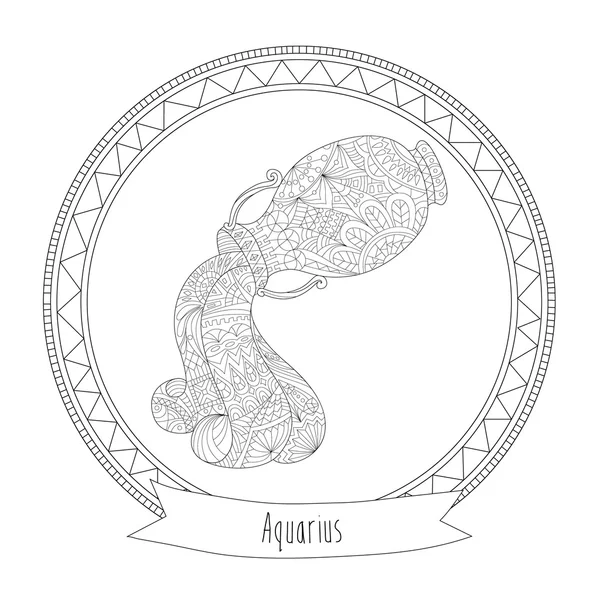 Horóscopo símbolo acuario — Vector de stock