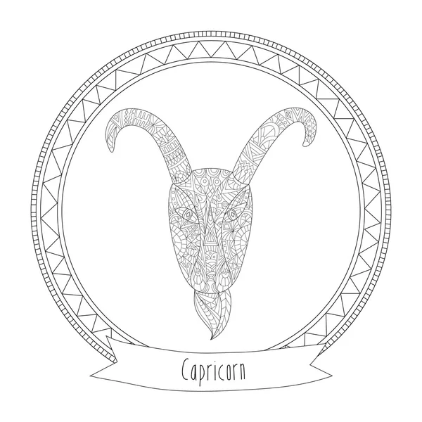 Horóscopo símbolo capricornio — Vector de stock