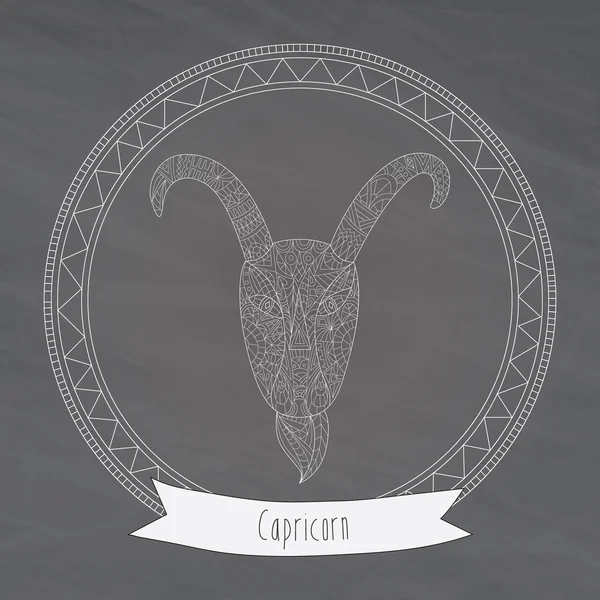 Horoscope symbole capricorne — Image vectorielle