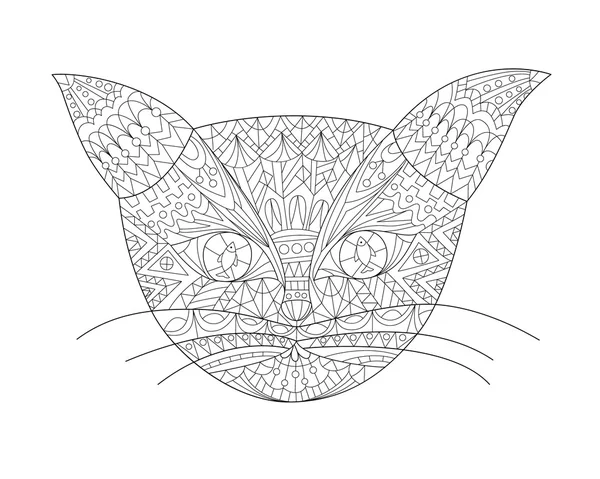 Tête de chat Doodle dessiné à la main — Image vectorielle