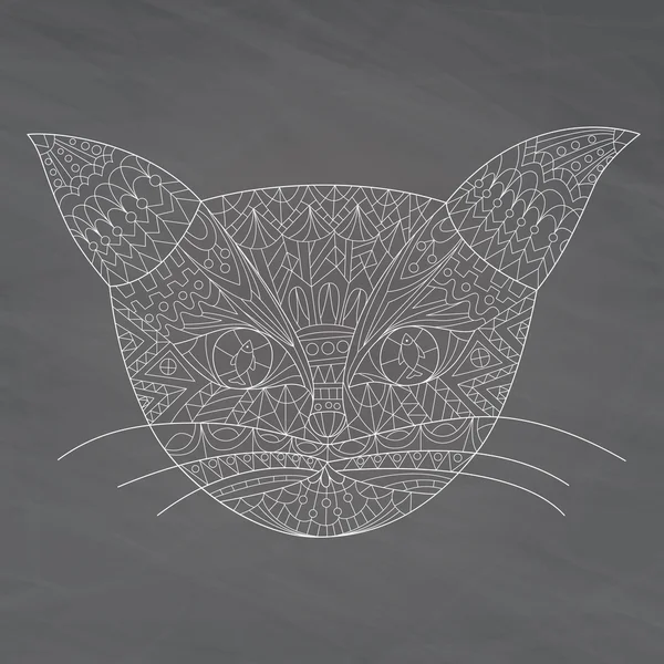Tête de chat Doodle dessiné à la main — Image vectorielle