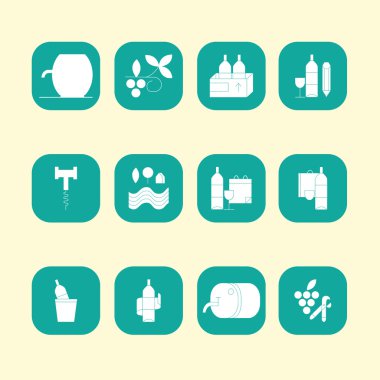 Wine line style icons.