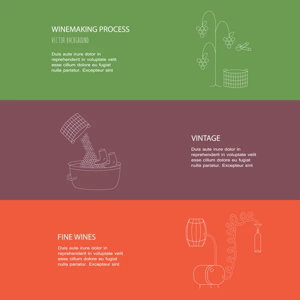 Winemaking flat infographic elements — Stock Vector