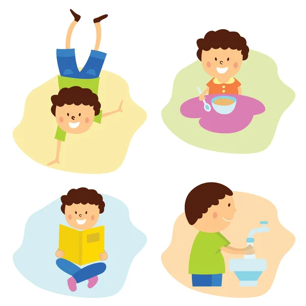 Conjunto de niños de dibujos animados — Vector de stock