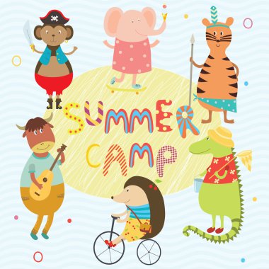 Çocuklar yaz kampı poster