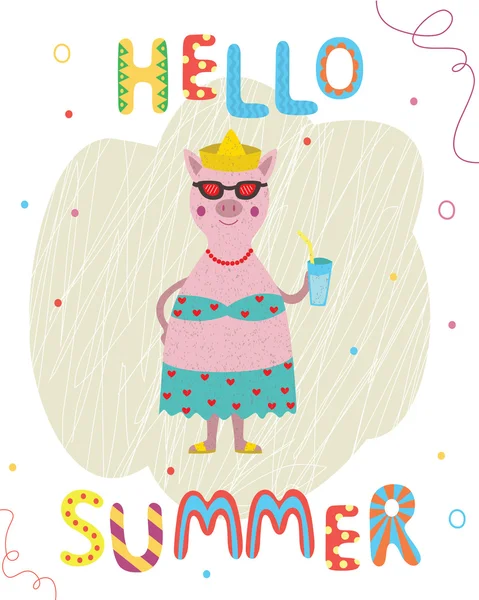 Hei Summer Holiday juliste — vektorikuva