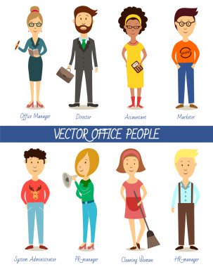Set of diverse business people clipart