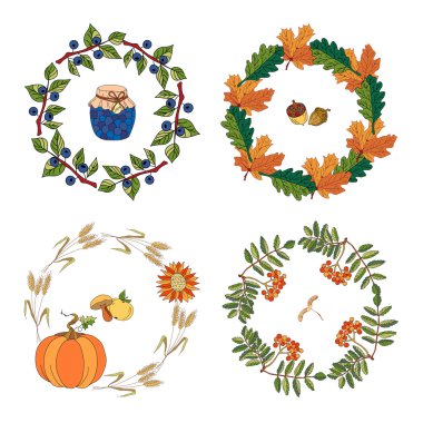 Wreaths of autumn elements