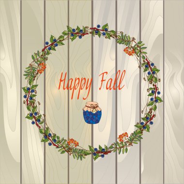 wreath of autumn elements