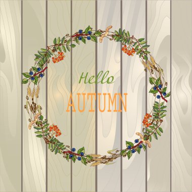 wreath of autumn elements