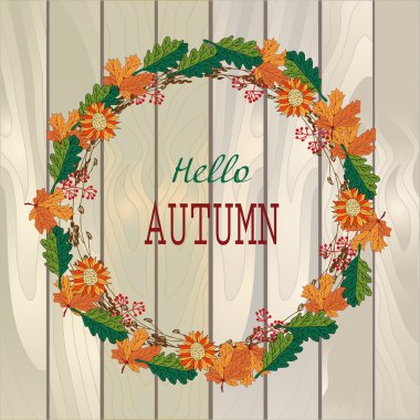 wreath of autumn elements
