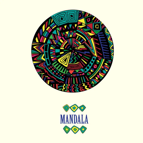 Mandala desenhada à mão em estilo geométrico —  Vetores de Stock