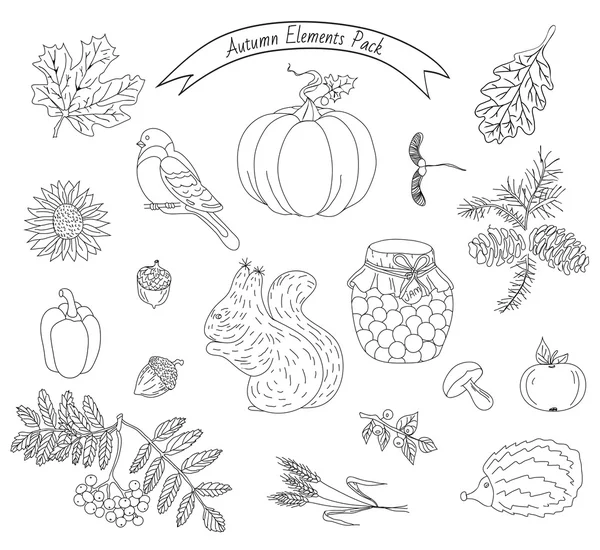 Outono Coleção de elementos —  Vetores de Stock
