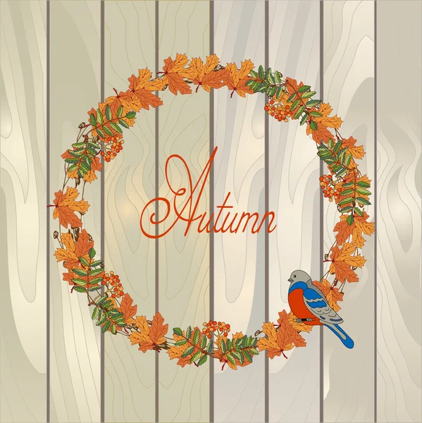 Wreath of autumn elements — 图库矢量图片