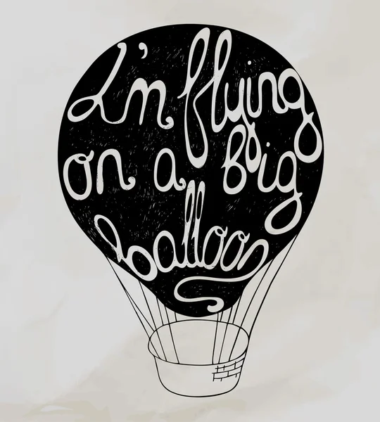 I'm flying on a big ballon — 图库矢量图片