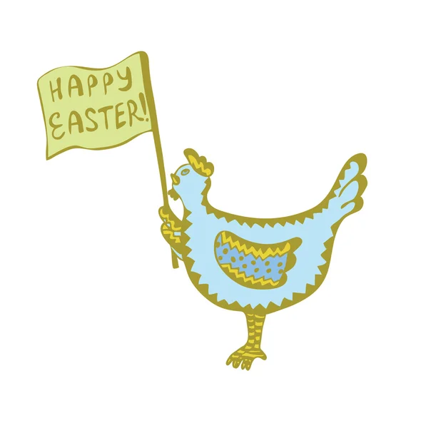 Hand-drawn Easter chicken — 스톡 벡터