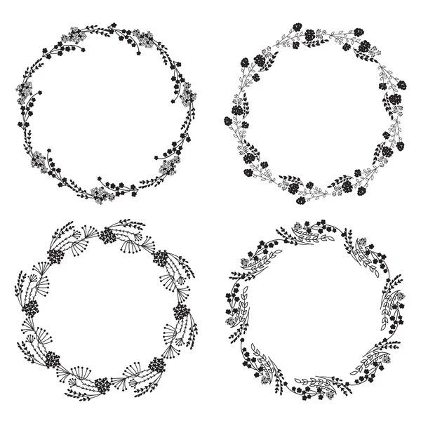 Vintage virágos wreathes — Stock Vector