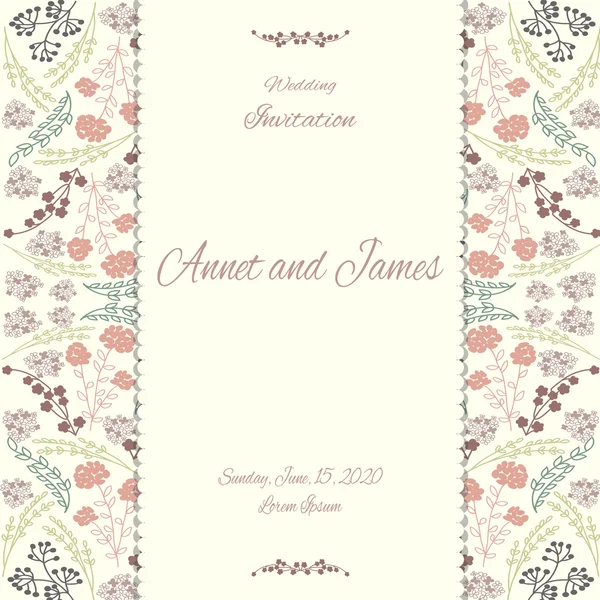 Вінтажна листівка або запрошення на весілля — стоковий вектор
