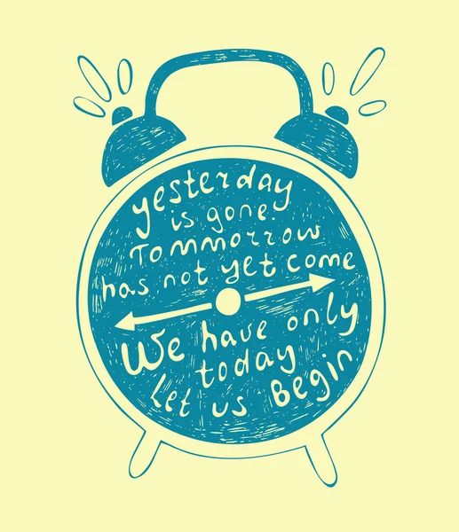 Typography poster with alarm clock