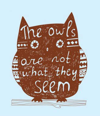 Typography poster with owl silhouette