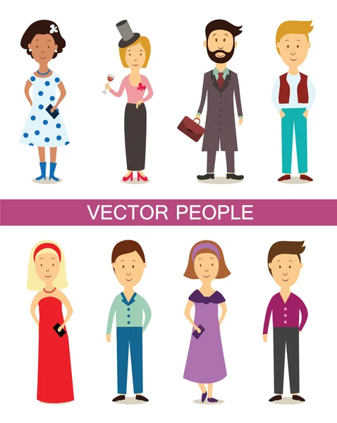 Conjunto de pessoas diversas personagens — Vetor de Stock