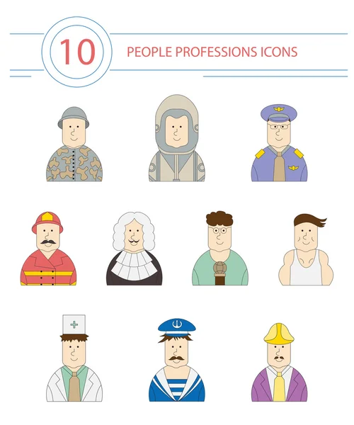 Collection of linear style people icons — Stockový vektor