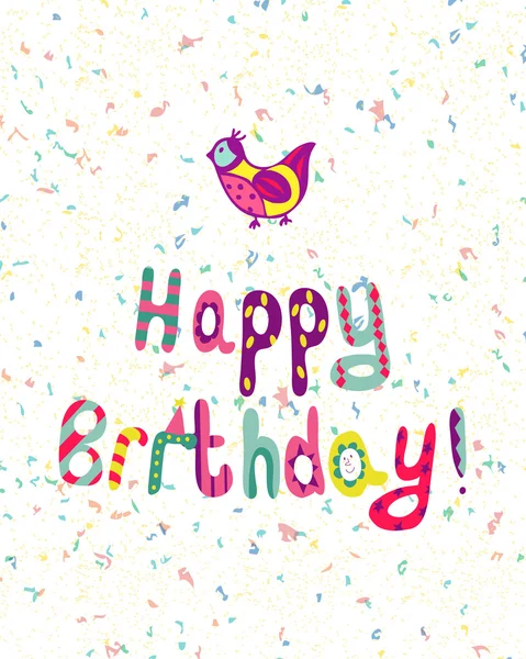 Happy Birthday with bird — Stock vektor