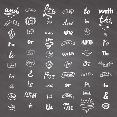 Catchwords design elements set