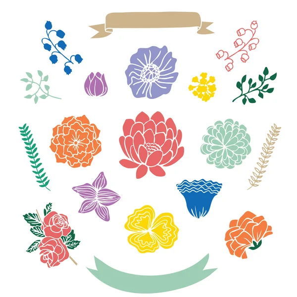 Set of hand-drawn decorative elements — ストックベクタ