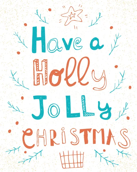 Illustration with Christmas theme and lettering — Stockvector