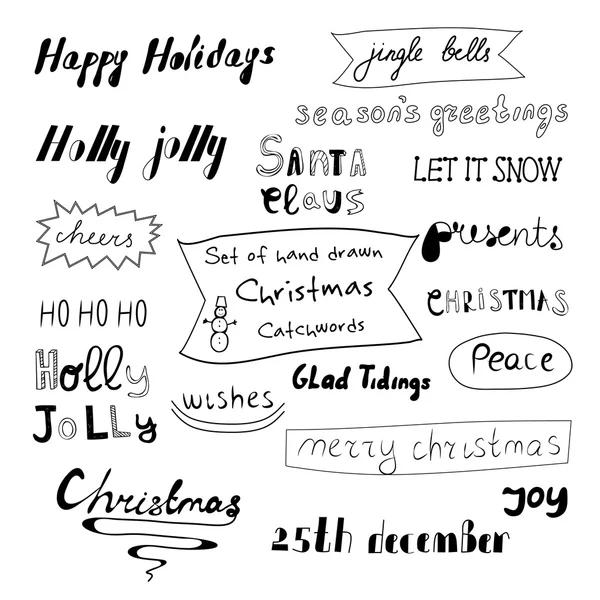 Christmas handwritten lettering collection — 图库矢量图片