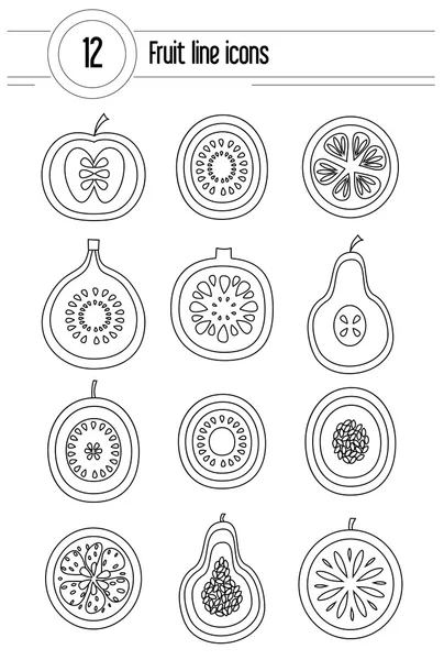 Collection d'autocollants de fruits — Image vectorielle