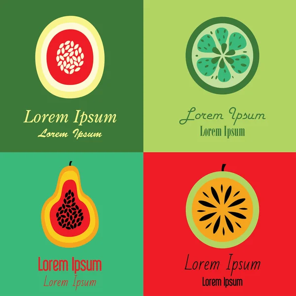 fruit icons and logo design elements