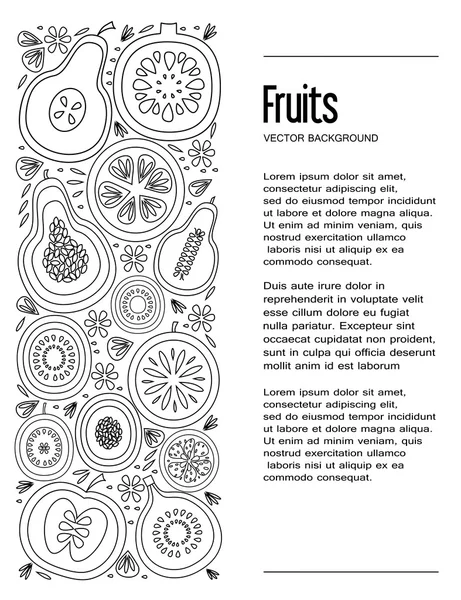 Уникальные линии икон фруктов — стоковый вектор