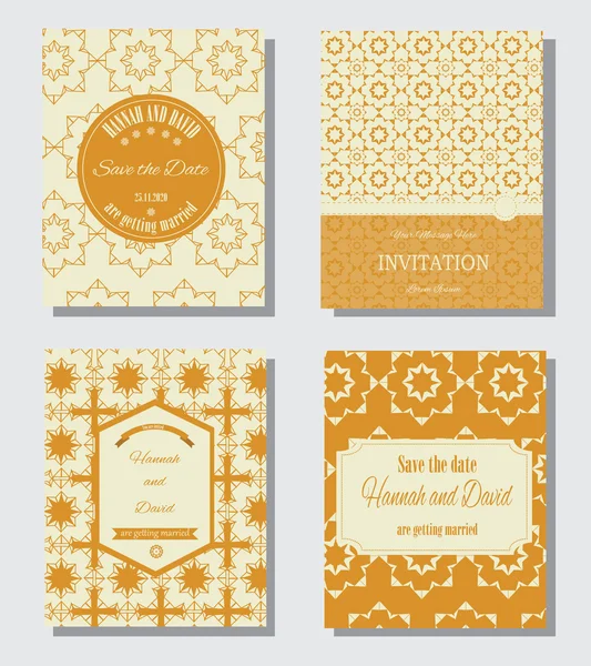 Tarjetas vintage con elegante patrón floral — Vector de stock