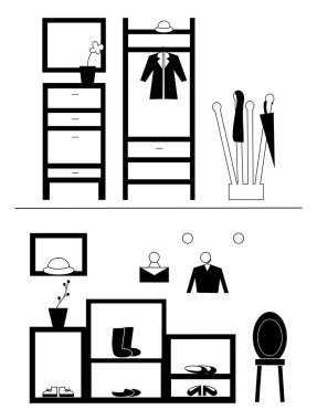 Oturma odası için iç simge kümesi