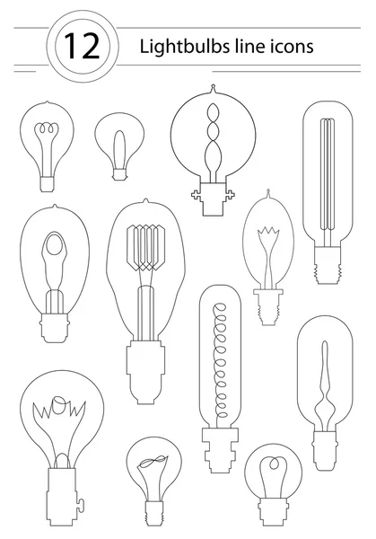 Ampoules signer icônes — Image vectorielle