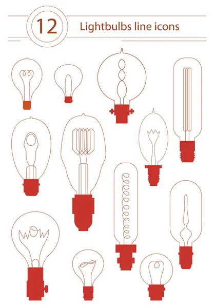 Light bulbs ondertekenen pictogrammen — Stockvector