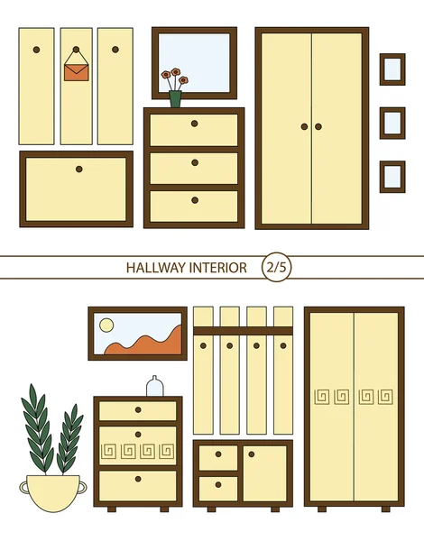 Hallway interior with furniture — Stock Illustration Hallway interior with furniture Royalty Free Stock Vectors