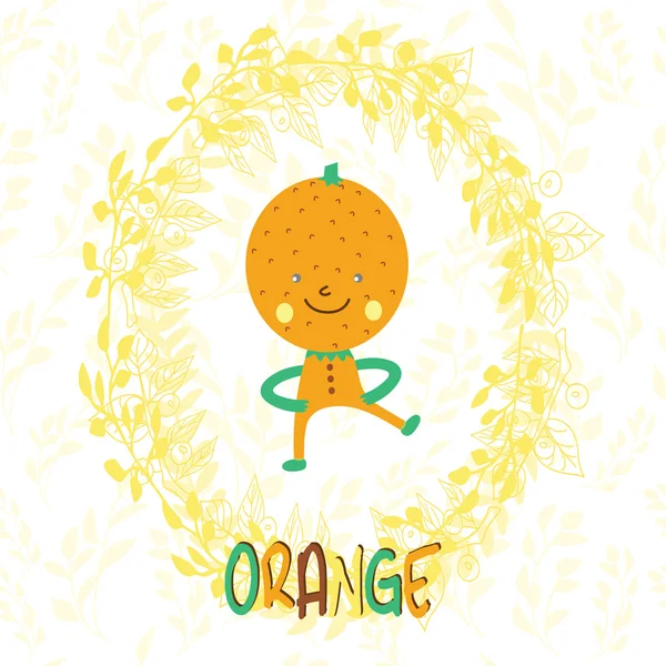 Sweet orange in cartoon style — Wektor stockowy